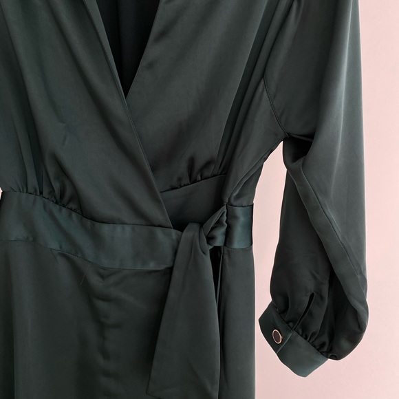 FRNCH Paris Forest green tie up dress - Picture 3 of 6